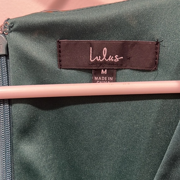 Radiant Elegance Green Floral Print Balloon Sleeve Wrap Mini Dress Medium - Picture 7 of 10